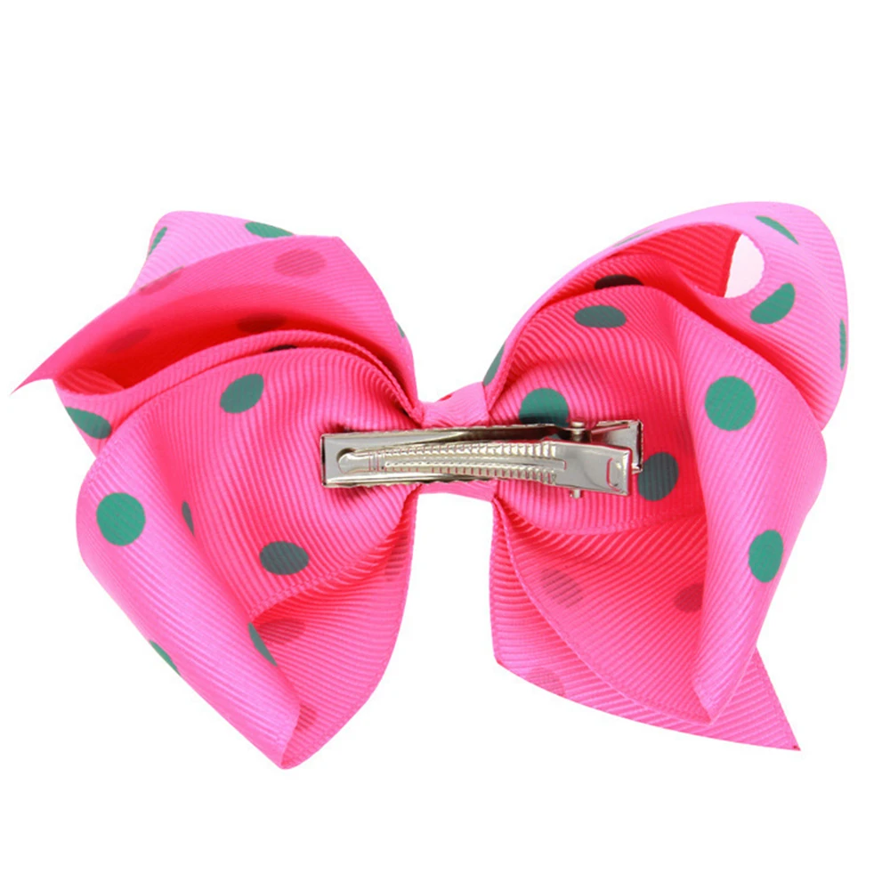 Fashion Big Ribbon Hair Bow Clip Handmade Colorful Dot Bowknot Hairpin Princess Boutique Barrette Headwear Accessory for Girls