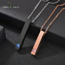 Nextvance нержавеющая сталь на заказ выгравировано черное розовое золото имя Дата бар ожерелье для женщин мужчин Lover ожерелья на заказ ювелирные изделия