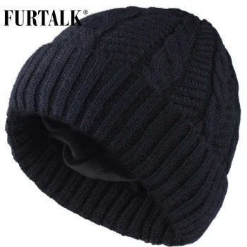 Меховая шерстяная мужская шапка зимние шапки для мужчин Женская бархатная вязаная шапочка шапка Skullies Мягкая Теплая мужская зимняя шапка че...