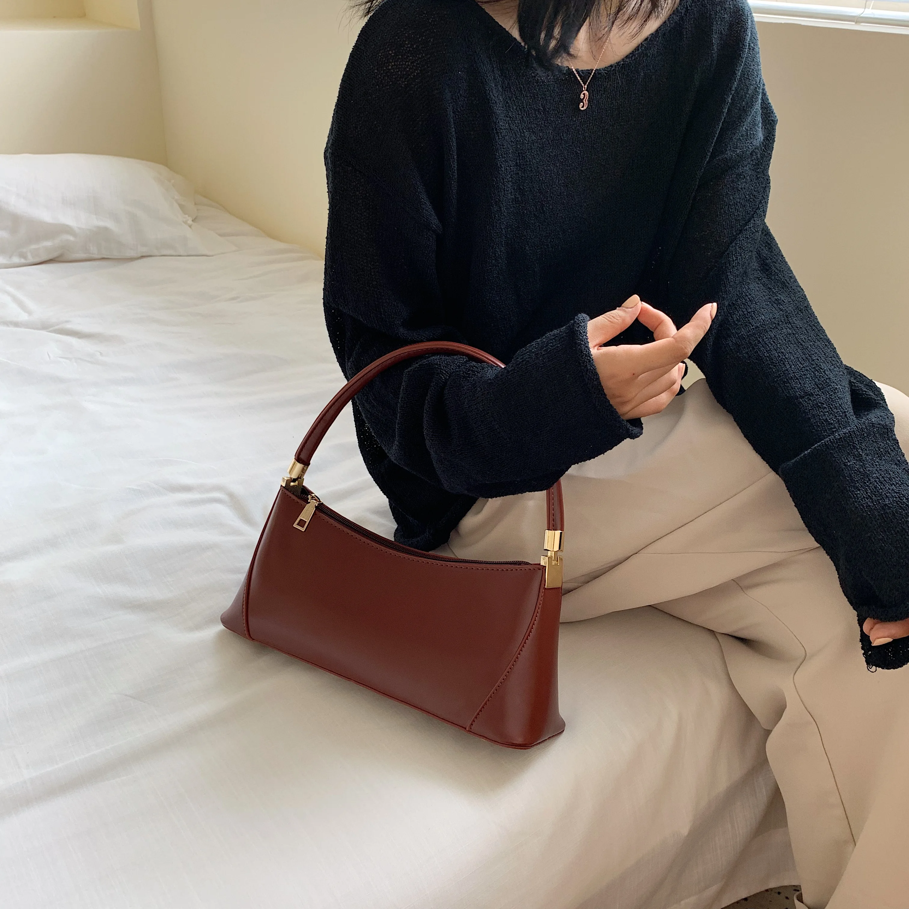  Solid Color PU Leather Handbags For Women 2019 Shoulder Bag Female Small Elegant Totes Lady Handbag - 4000051077976