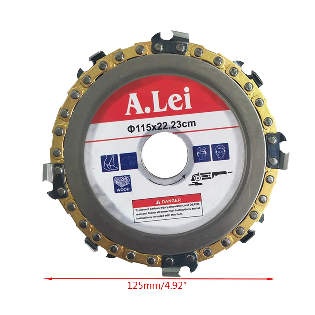

115mm 22mm Diameter 9 Tooth Chainsaw Disc for Angle Grinders Circular Saw Blade Woodworking Cutting Wood Slotted Cutting Piece