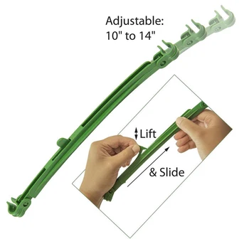 

25.4cm Stake Arms For Plant Tomato Cage Stake Arms Lightweight Adjustable Trellis For Climbing Plants Green 12PCS Durable New