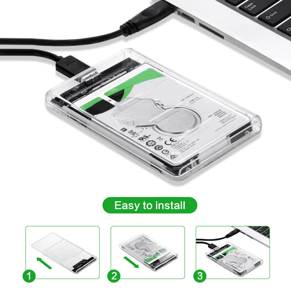 VODOOL 2.5inch Transparent HDD SSD Case Enclosure SATA III to USB 3.0 SSD Solid State Hard Drive Disk Box for Laptop Notebook PC portable hard disk case