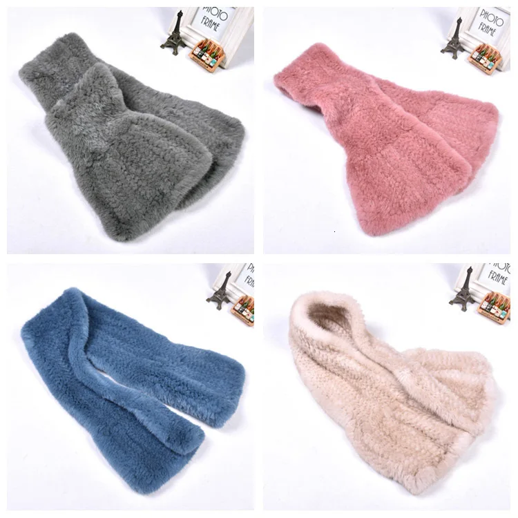Autumn Winter New Mink Woven Fur Collar Female Fashion Warm Comfortable Scarf Men And Women Double-sided Luxury Cross Shawl