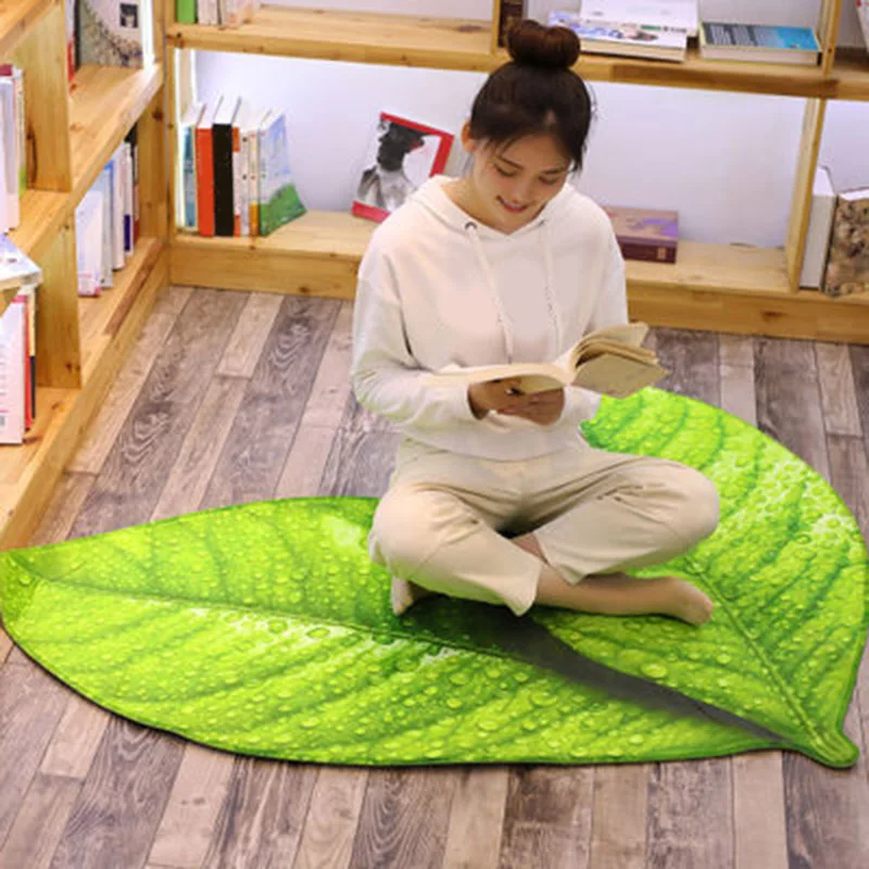 Современный ковер, нескользящий коврик с зелеными листьями в форме цветка, напольный коврик для дома HG99