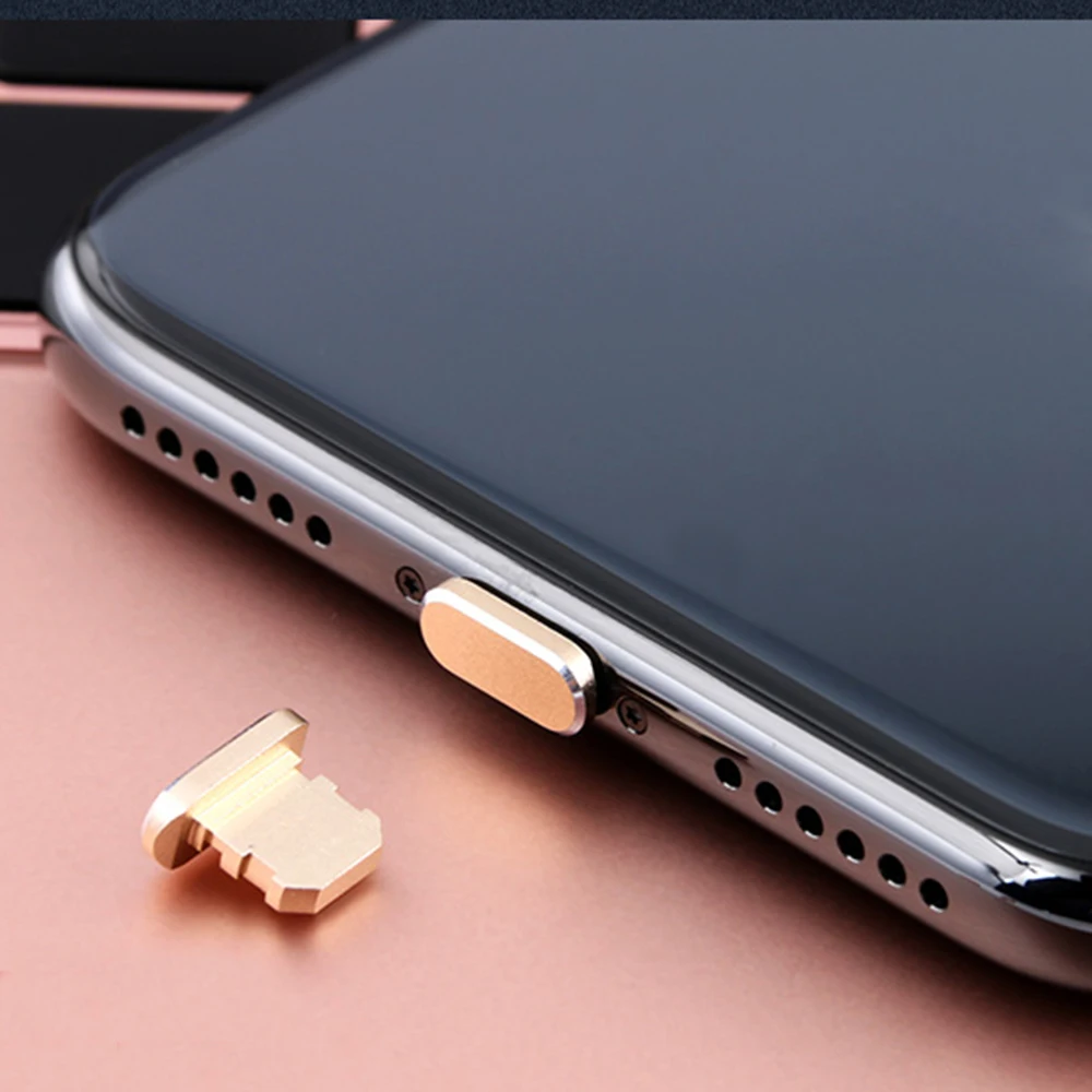 Мобильная Пылезащитная заглушка для телефона металлический интерфейс данных протектор для Apple мобильных телефонов серии для IPhone 6 6s 7 8 X Xs зарядное устройство аксессуары - Цвет: 03 gold