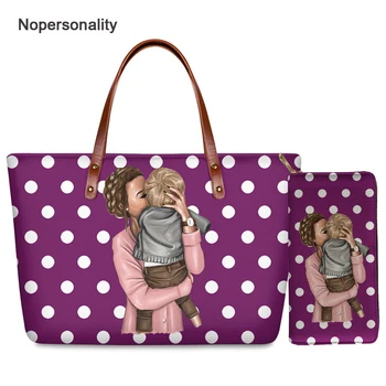 

Cute Super Mom Print Women's Handbag with Purse Soft Large Capacity Ladies Top-handle Bags Neoprene Female Shoulder Bags