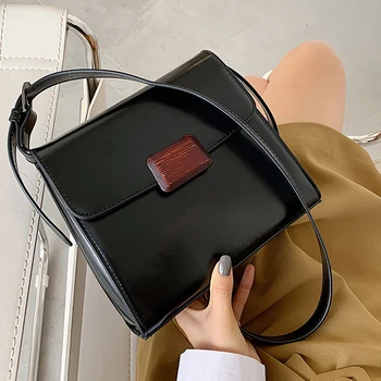 

High Quality Solid Color Leather Shoulder Bag Women Simple Crossbody Bags for Women 2020 New Luxury Handbags Women Bags Designer
