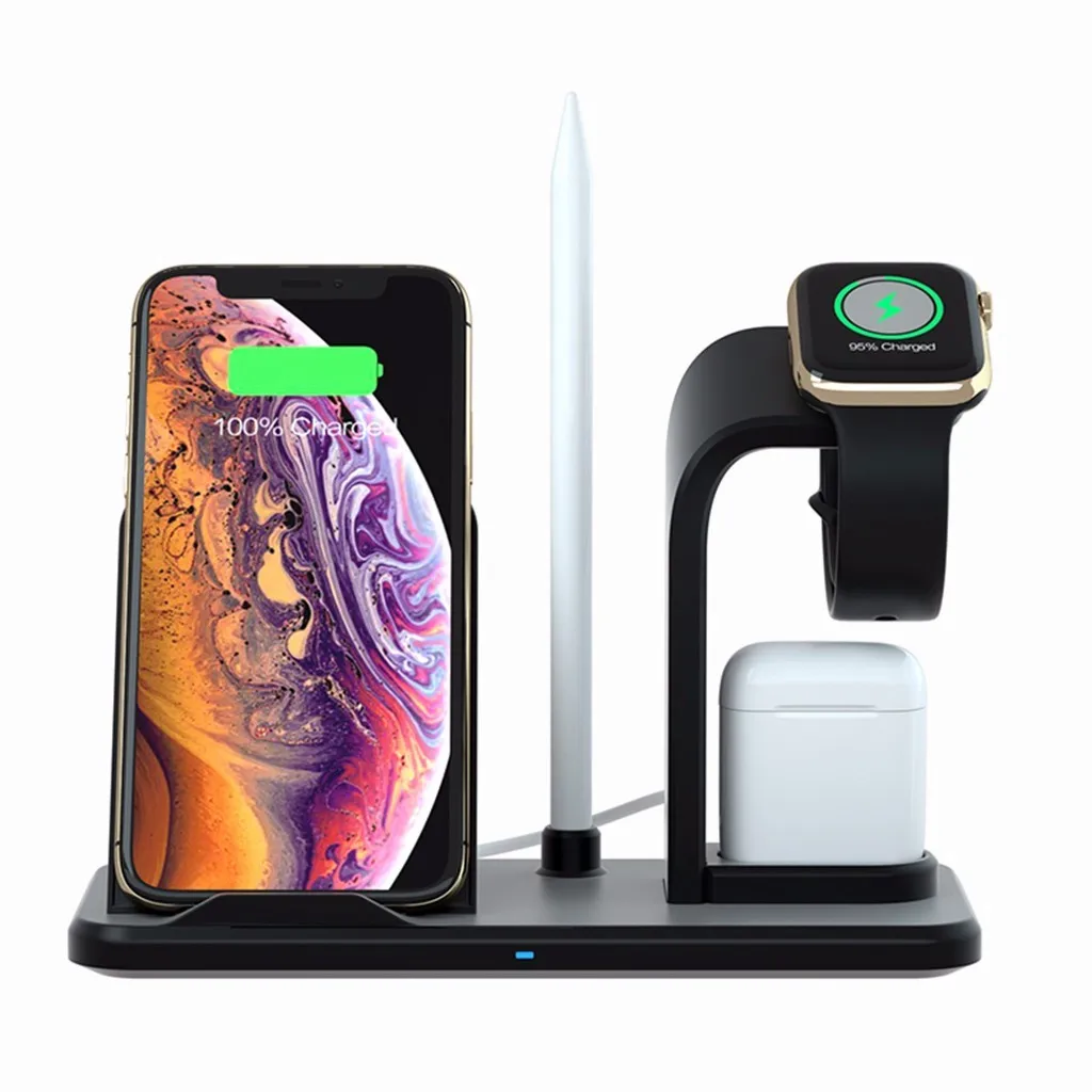 Беспроводное зарядное устройство 4 в 1 для iPhone 11 быстрая Беспроводная зарядная