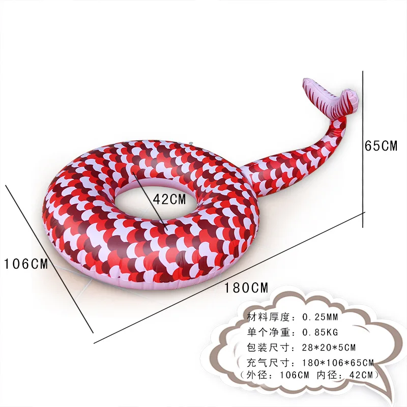 

For Inflatable Mermaid Swim Ring, Inflatable Fish Tail Swimming Tube, Inflatable Mermaid Floating Bed