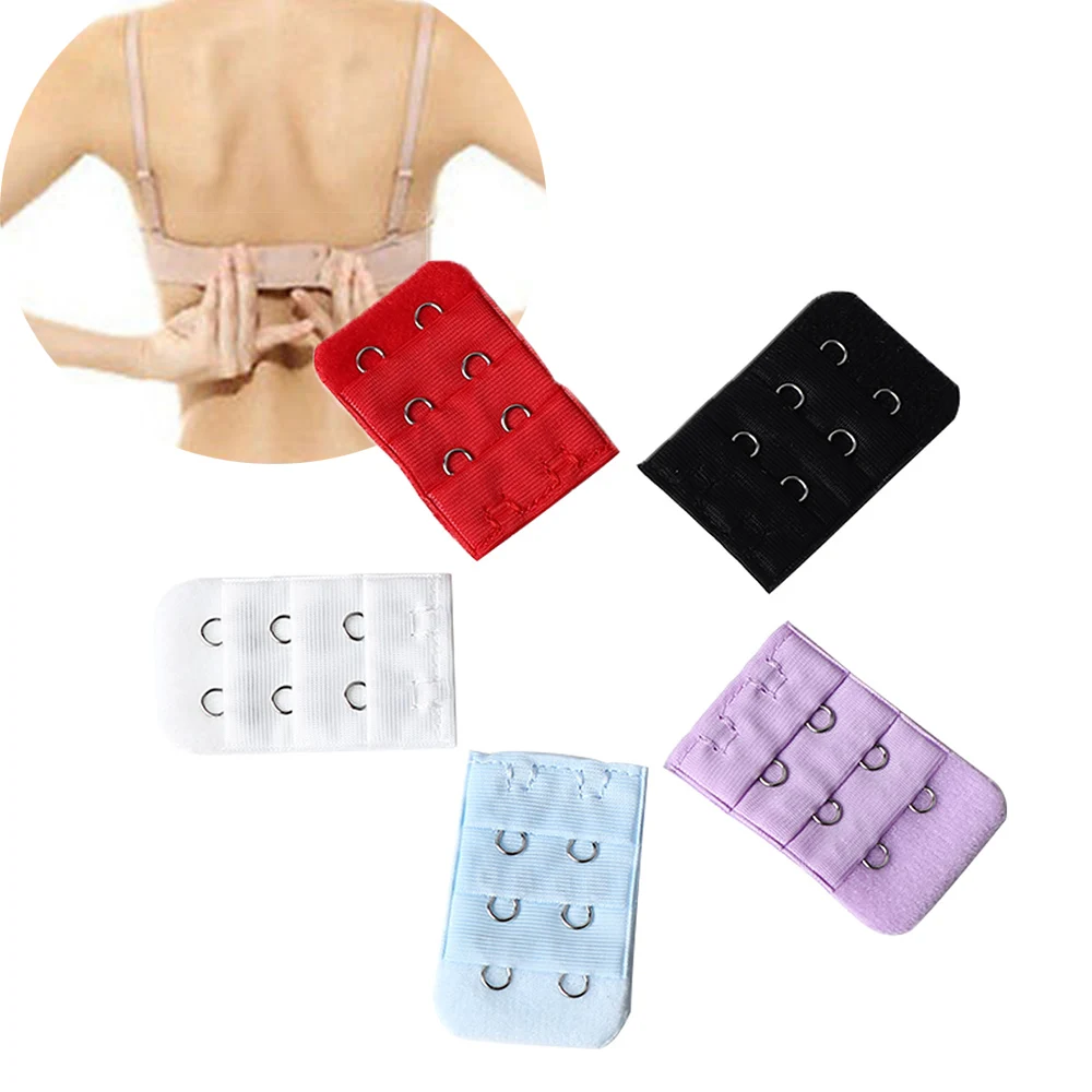

5pcs/bag Bra Buckle Back Extension Strap Delicate Bra Lengthened Buckle 3 Rows 2 Hooks Buckle Extension de espalda sujetador