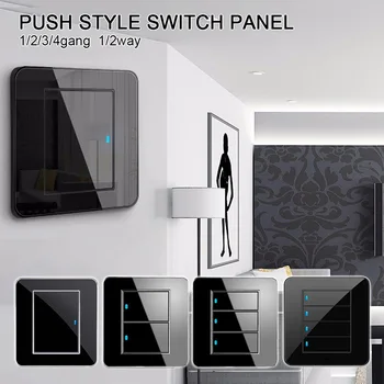 

1/2/3/4 Gang 1/2 Way Light EU/UK Standard Smart Wireless Touch Push Panel With LED Indicator Smart Light