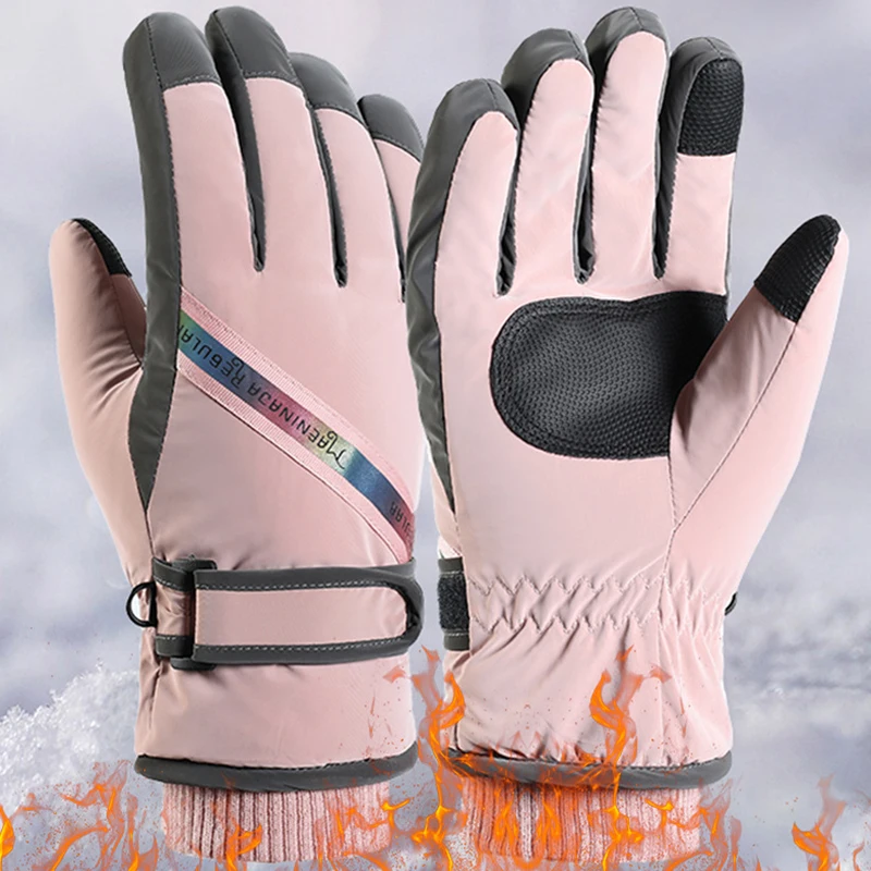 Women Winter Ski Gloves Thermal Fleece Waterproof Warm Snowboard Snow