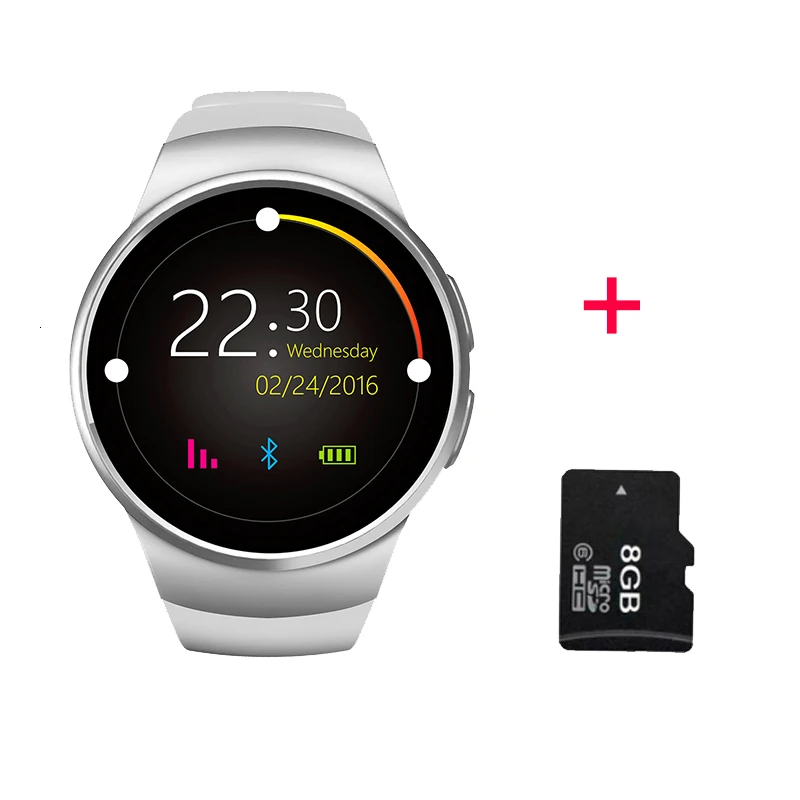 silver 8GB Kw18 Bluetooth Смарт часы полный экран Поддержка Sim Tf карты Smartwatch телефон сердечного ритма для Apple gear S2 huawei Xiaomi - Цвет: silver 8GB