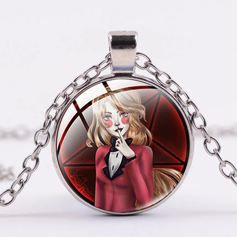SONGDA последняя Hazbin подвеска с изображением отеля Готический узор Charlie Alastor Angel Аниме Фигура стеклянный драгоценный камень подвеска массивное ожерелье s - Окраска металла: Style 14
