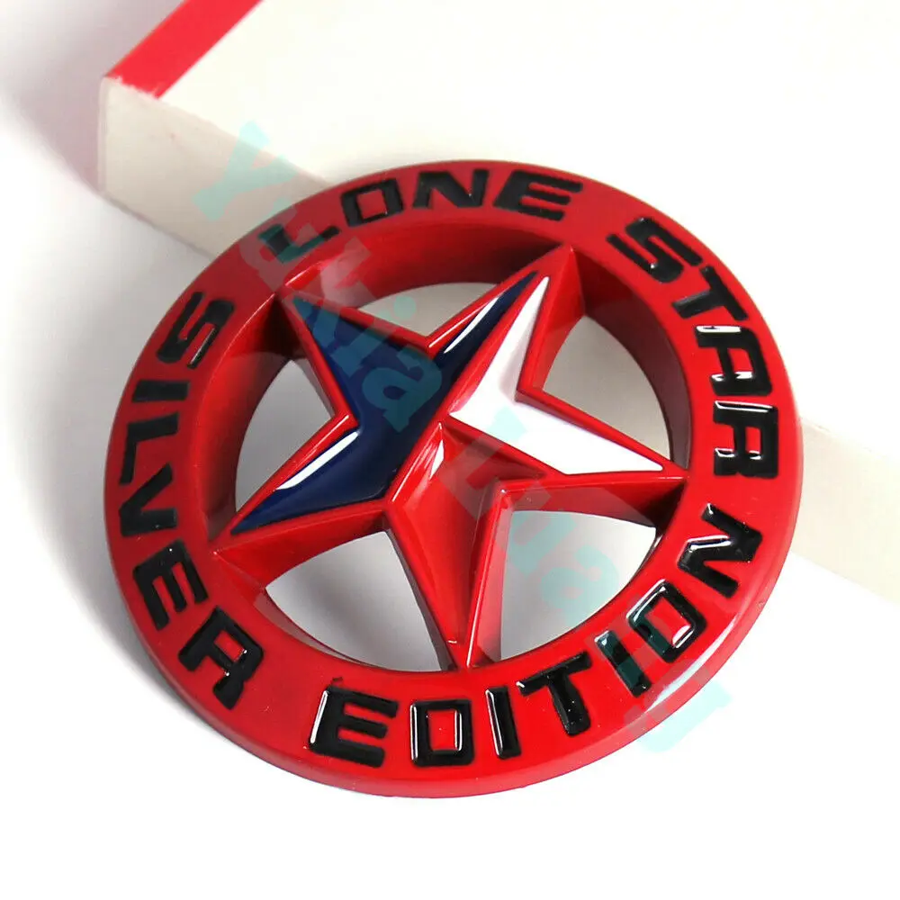 2x Красная Звезда Серебряная версия Техасская эмблема металлический сплав значок