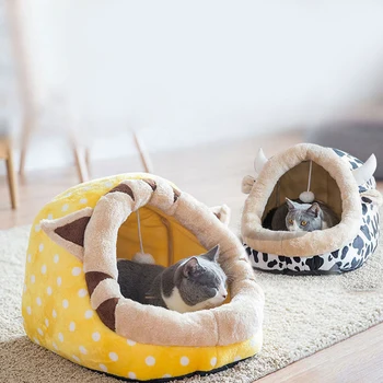 

Soft Pet Cat Dog Nest Bed Cat Puppy Cushion Sleeping Basket Warm Comfortable Winter Kennel SofaPuppy Travel Products Supplies