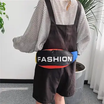

New Cute Waist Bag Korean Letter Print Chest Belt Bag Zip Phone Pouch Unisex Waist Crossbody Pack for Birthday Gift