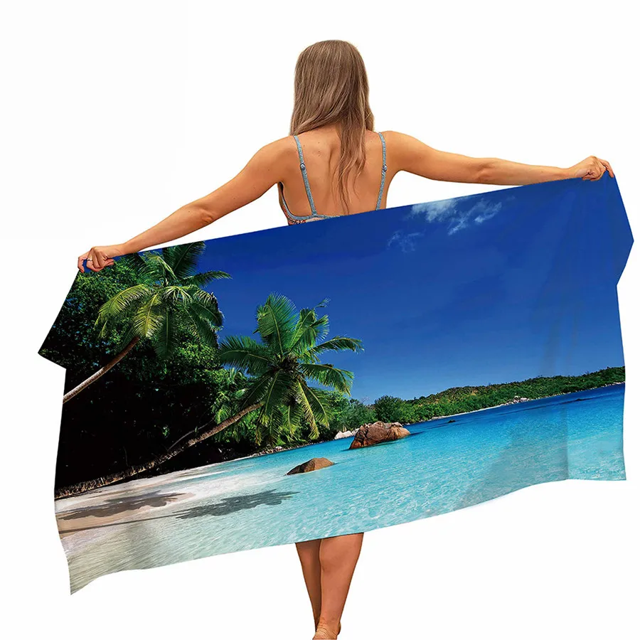 

HELENGILI Beach Coco Microfiber Pool Beach Towel Portable Quick Fast Dry Sand Outdoor Travel Swim Blanket Thin Yoga Mat