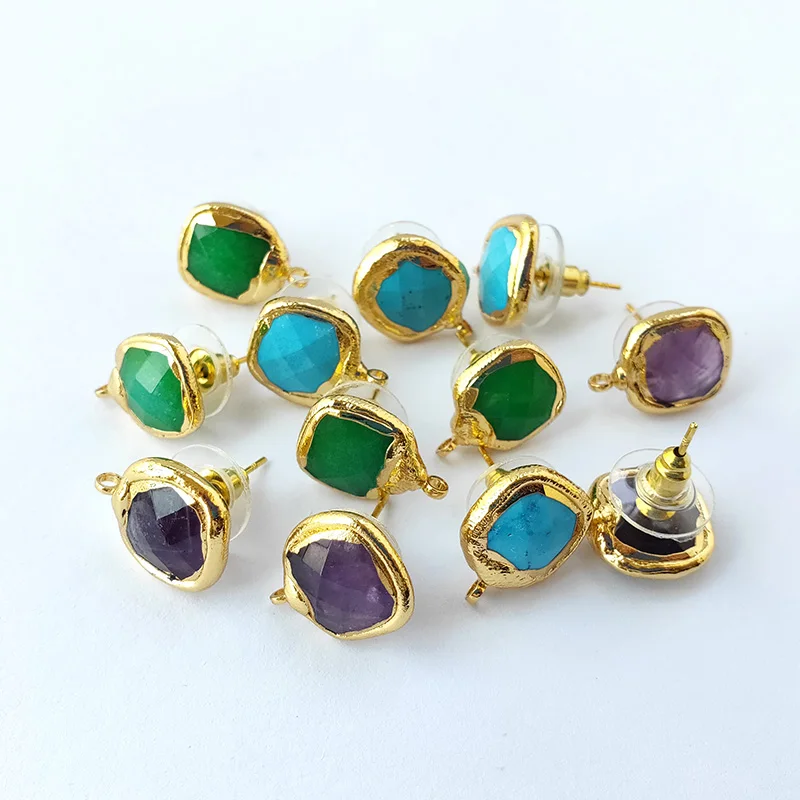 Серьги-гвоздики с натуральным камнем 5 пар | Украшения и аксессуары