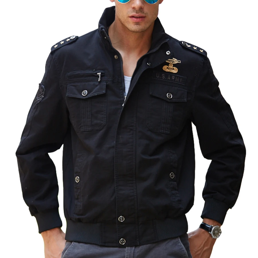 Epaulet украшение для мужчин армейская куртка пилота размера плюс M-4XL хорошее качество мужские военные куртки осень весна пальто