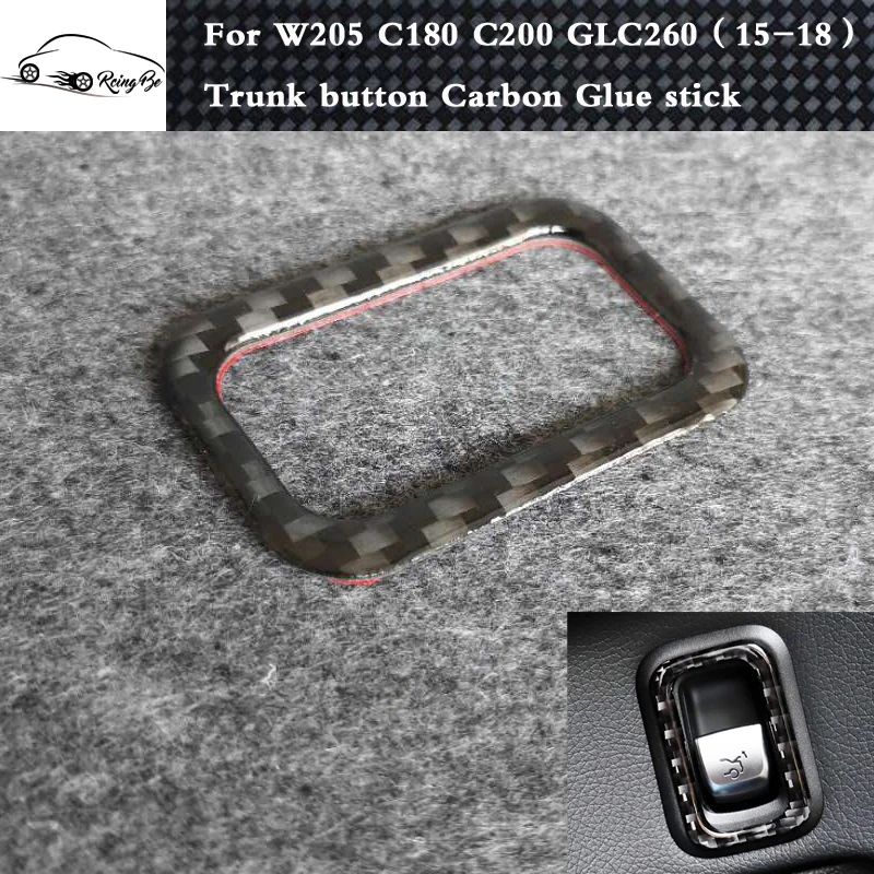 Carbon fiber Trunk Key Stickers For Benz W205 C Class C180 C200 GLC260 | Автомобили и мотоциклы