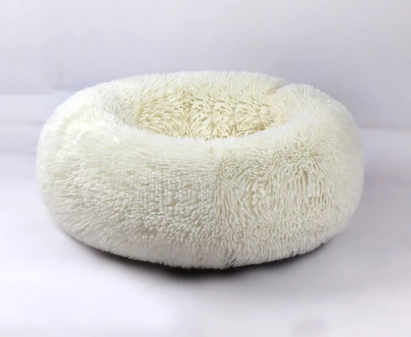 Белый Super Soft Dog Bed Washable Plush Kennel Kennel Deep Sleep Doghouse Sofa Chihuahua Dog Basket Pet Bed - Цвет: Белый