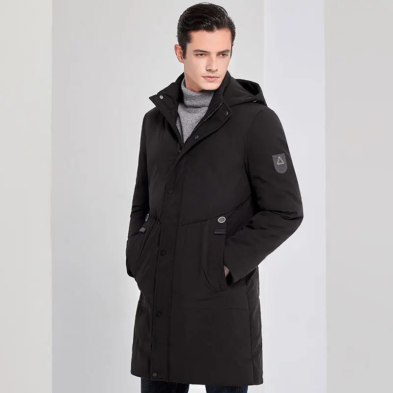 Новая одежда зимняя куртка мужская деловая длинная толстая зимняя куртка мужская однотонная модная верхняя одежда теплое длинное пальто для мужчин