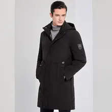 Новая одежда зимняя куртка мужская деловая длинная толстая зимняя куртка мужская однотонная модная верхняя одежда теплое длинное пальто для мужчин