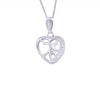 

CZ Anatomical Heart Necklace For Women 925 Sterling Silver Boken Heart Pendants Long Chain Collar Fashion Jewelry