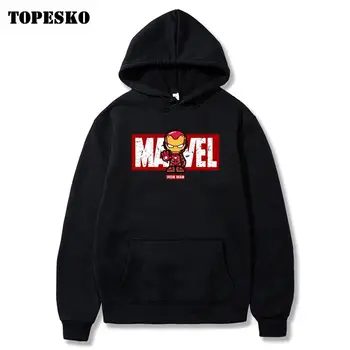 

TOPESKO The Avengers Iron Man Captain America Cartoon Printed Hoodies Casual End Game Sweatshirt Jacket Streetwear Tops