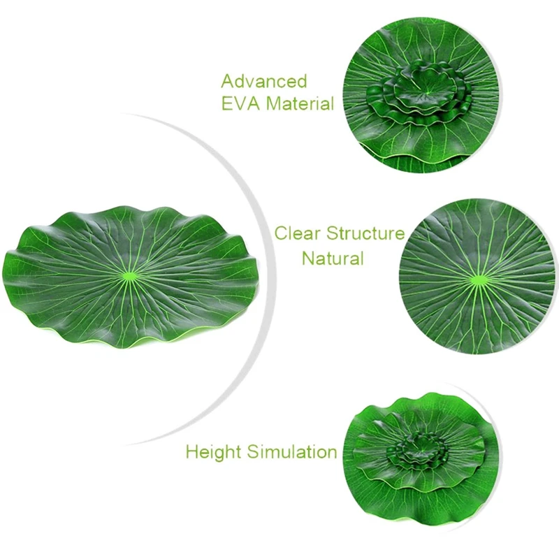 

Top-Artificially Made Simulation Floating Lotus Leaf Landscape Pool Decorated Aquarium Fish Pond Decorative Plants 6 Packs 40 28