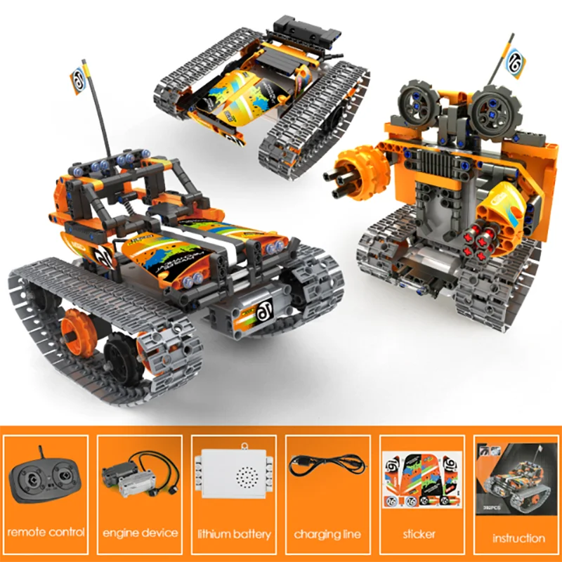 

Electric Building Block Technic rc motor Tank City Tracked RC Stunt Car Remote Control Car Robot Model Bricks STEM Toys Children