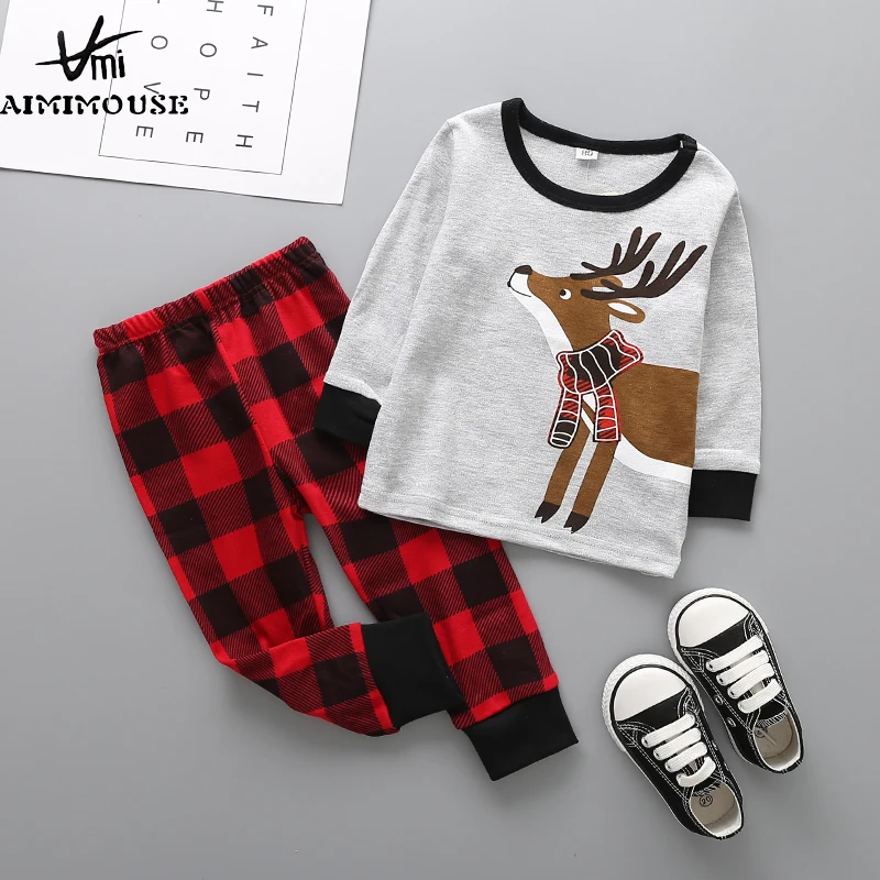 

Kids Pajamas Children Baby Sleepwear Sets Cartoon Animals Christmas Pajamas Boys Girls Cotton Nightwear for Kids Clothes Sets