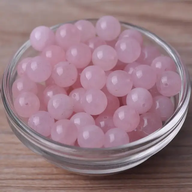 Round 4mm 6mm 8mm 10mm 12mm Natural Stone Rock Loose Spacer Beads lot for Bracelet Jewelry Making Findings DIY Crafts Rose Quartz