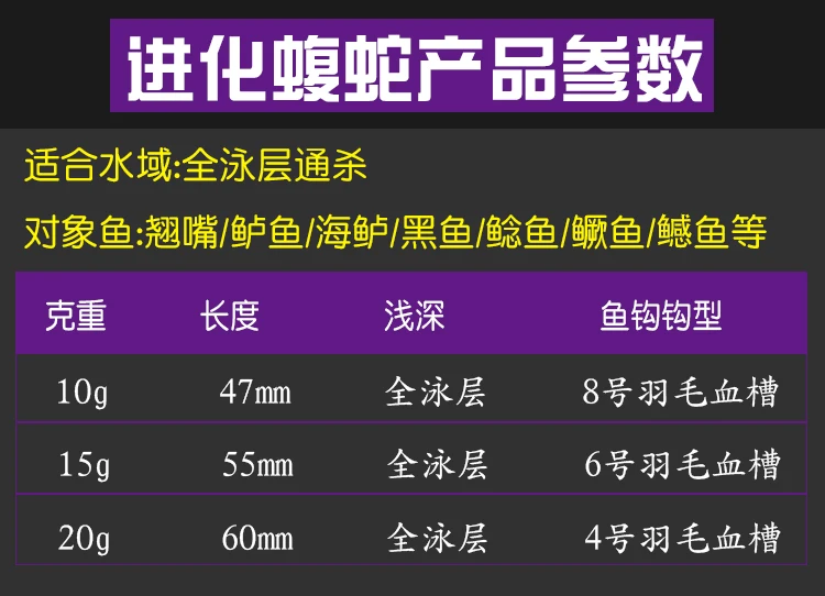 Приманка Алмазная приманка Evolution Sequin Viper пресноводная версия приманка металлическая Weihai, Shandong lu yu er Angling