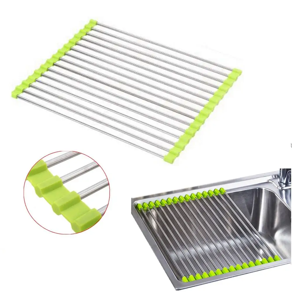 

Multifunctional Sink Storage Dish Drying Rack Storage Holder Foldable Fruit Vegetable Drainer Colanders Insulation Tool Dropship