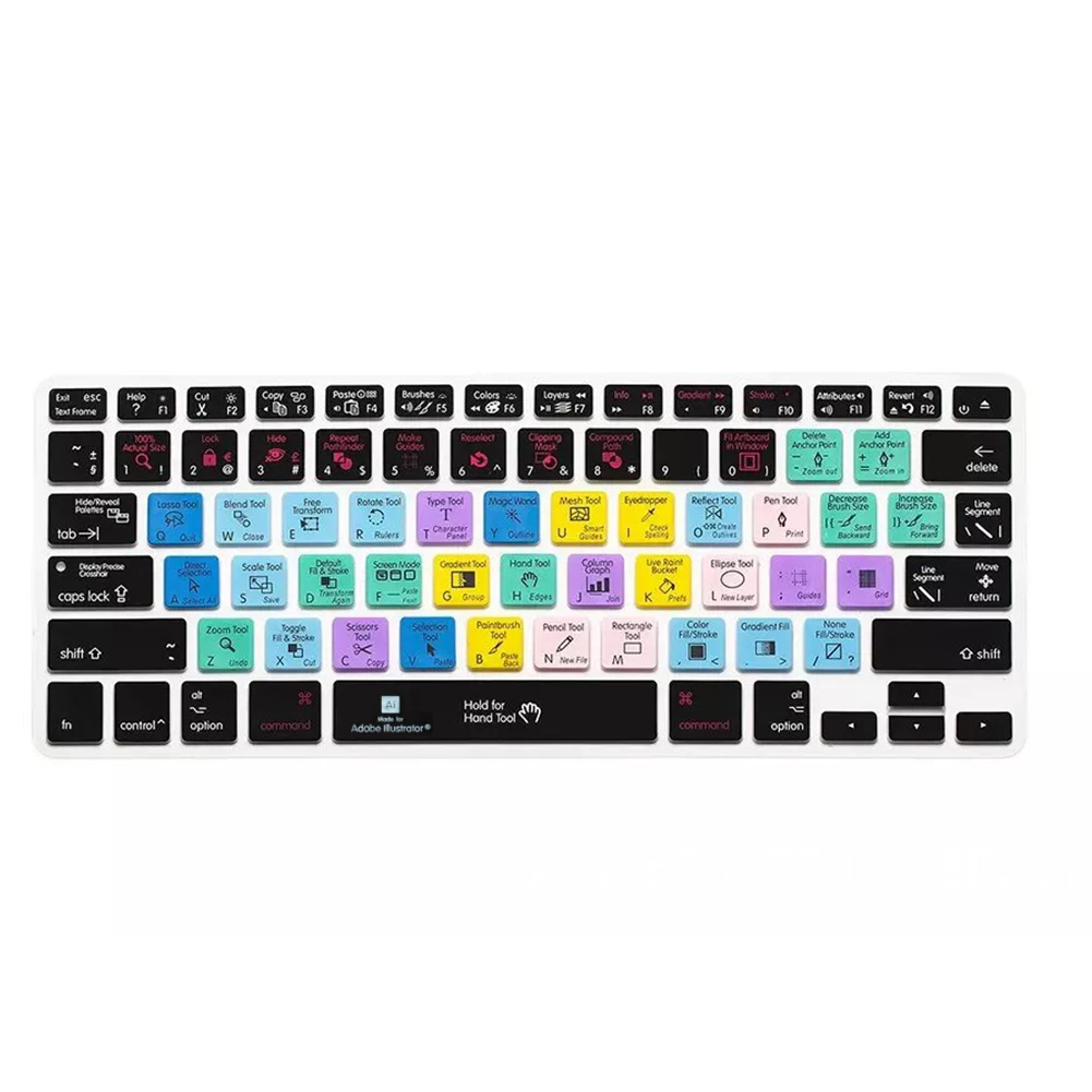 Hot New English Illustrator AI Shortcuts Keys US Keyboard Skin Cover Protector for All Air Pro Retina 13&quot 15&quot 17&quot | Компьютеры