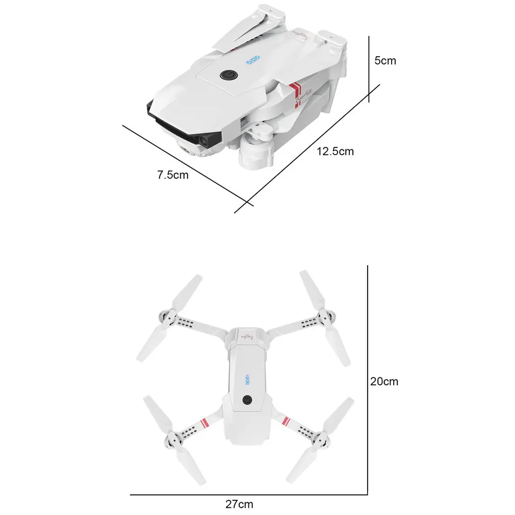 DJ-1 2,4 ГГц Wi-Fi FPV складной Радиоуправляемый Дрон с широкоугольным 0.3MP HD камерой, удерживающий высоту, с безголовым режимом, самолет с 3 батареями