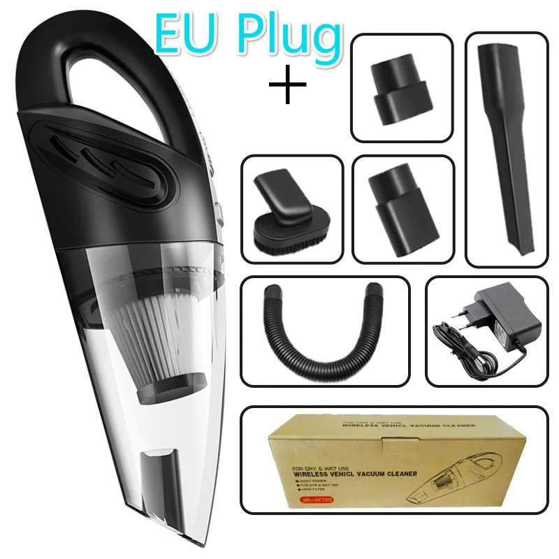 EU PLUG 4800pa мощный автомобильный пылесос постоянного тока 12 Вольт 120 Вт с сумочкой кПа циклонический влажный/сухой автоматический портативный пылесос 2 HEPA - Цвет: EU PLUG