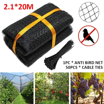 

Anti Bird Netting Fence Pond Net with 50pcs Cable Ties Protective Netting Garden Protection Tools Accessories 2.1*20M