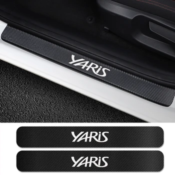 

4pcs Car Scuff Plate Door Threshold Sill Sticker for Toyota Yaris Auto Sport Styling DIY Protector Decals Car Tuning Accessories