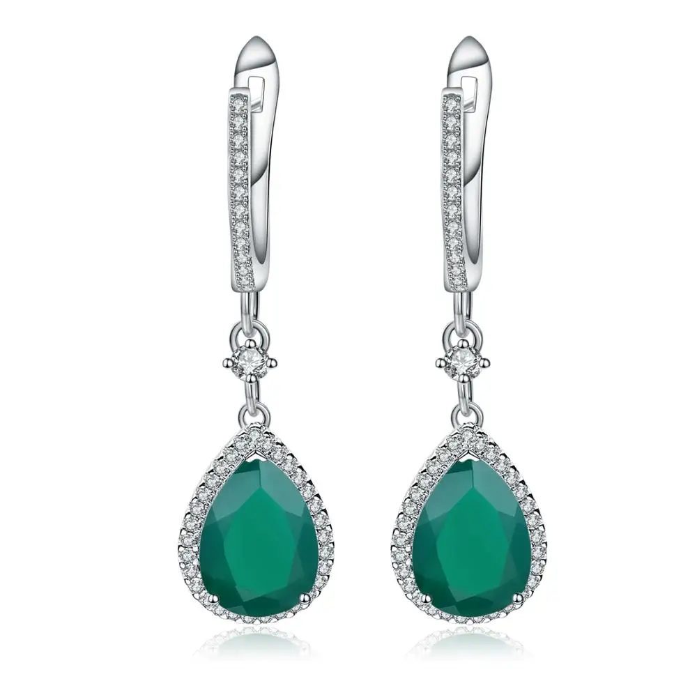 

Gem's Ballet 5.28Ct Natural Green Agate Classic Earrings 925 Sterling Silver Gemstone Drop Earrings For Women Fine Jewelry