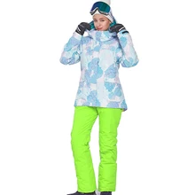 Женский лыжный костюм с капюшоном теплые куртки комбинезоны спортивная женская зимняя одежда Сноубординг Водонепроницаемая Женская лыжная одежда