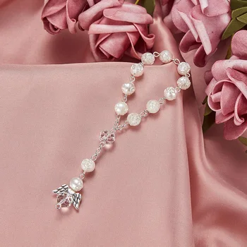 

Cross Angel Rosary Baby boy girl Christening Baptism First Communion church wedding table centerpiece decoration thank you gift