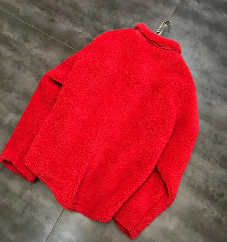 Autumn and Winter New Smiley Face Cartoon Fleece Warm Short Coat Women Thick Jacket Loose Coat Outwear