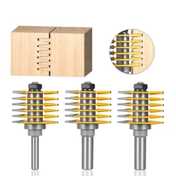 1pc 8mm 12/12.7mm haste nova marca 2 dentes ajustável escada dedo junção roteador bit tenon cortador de grau industrial para ferramenta de madeira