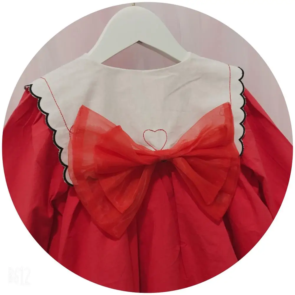 От 0 до 7 лет из 2 предметов, осенне-зимнее винтажное красное платье принцессы с вышивкой и сумочкой для маленьких девочек, повседневное рождественское праздничное платье