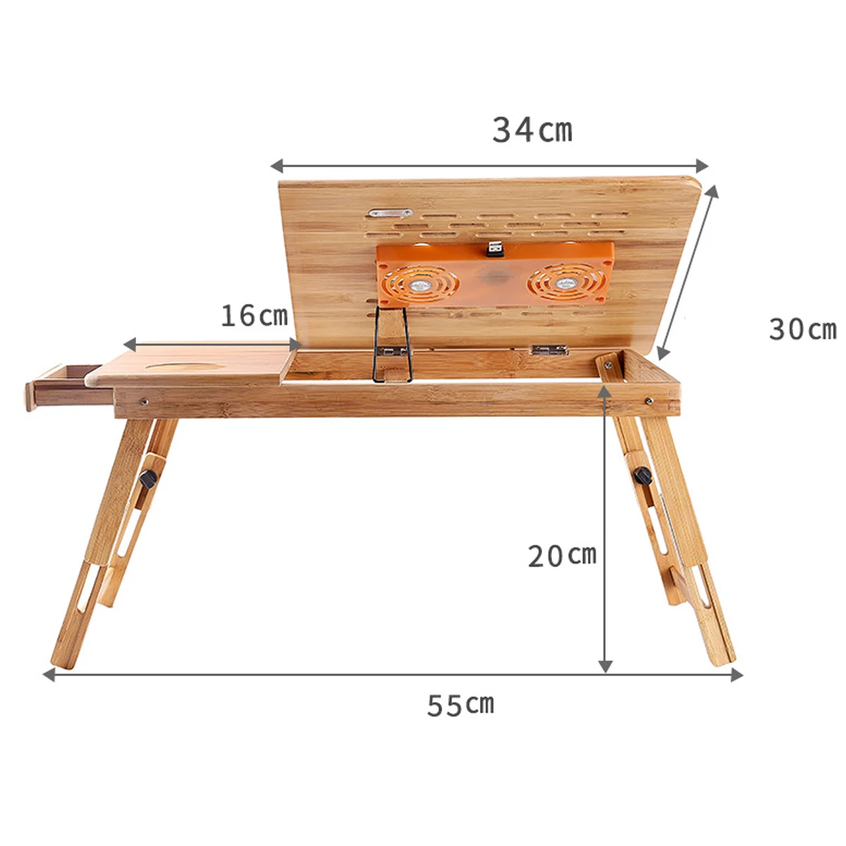 Бамбуковый стол для ноутбука, регулируемый компьютерный стол для дивана-кровати, складной портативный столик для ноутбука с охлаждающим вентилятором, подставка для ноутбука