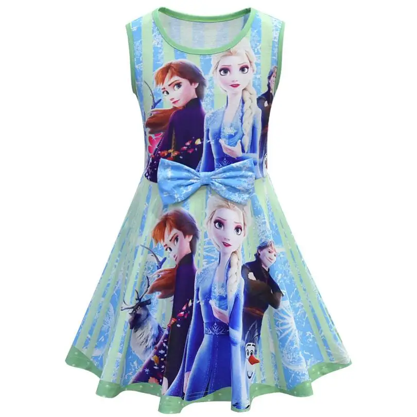 

2020 Toddler Girl Winter Clothes Kids Christmas Cartoon Bow Dresses for Girls Princess Elsa Anna Cosplay Costume Vestidos